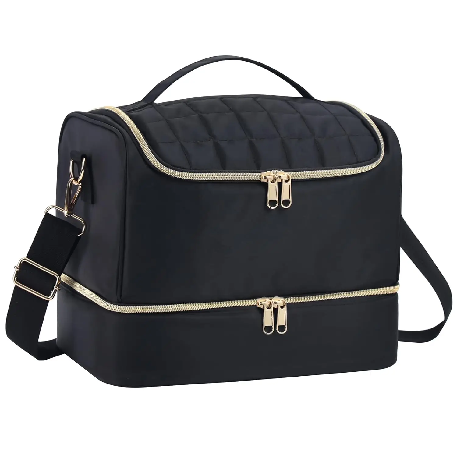 

Nail Polish Organizer Case, Holds 50 Bottles & Nail Lamp, Waterproof Travel Kit (Black)