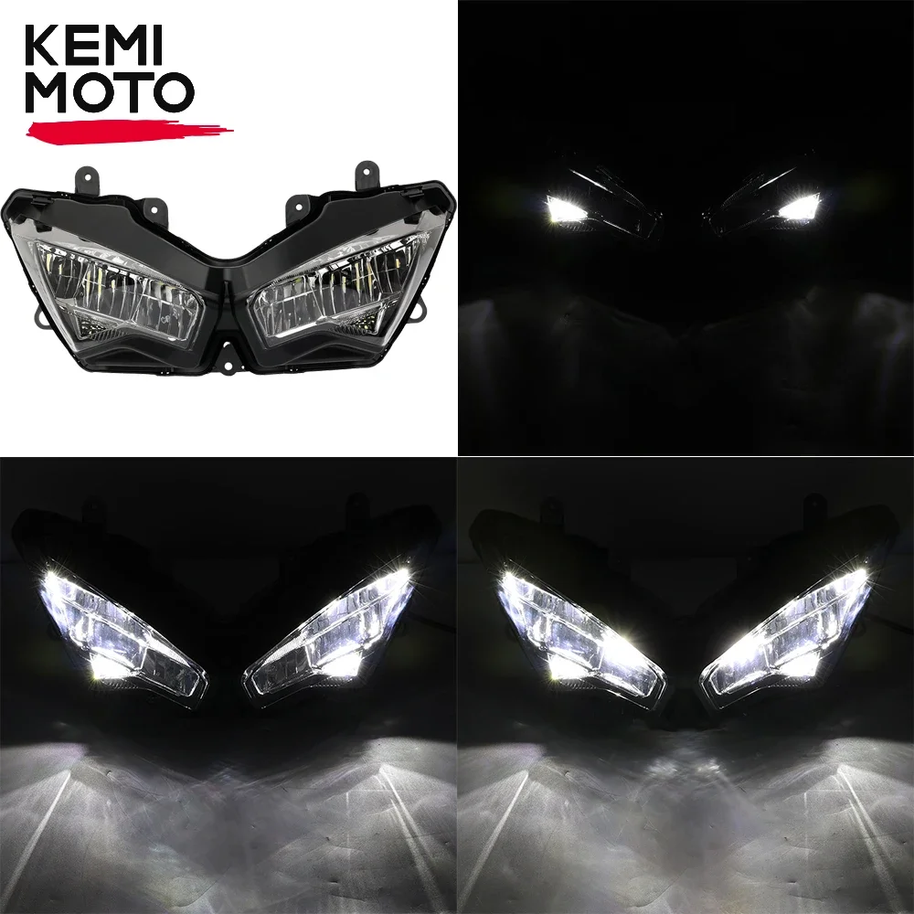 KEMiMOTO NINJA400 Motorcycle Headlight For KAWASAKI Ninja 250 400 650 ZX6R ZX250 Versys 1000 2021 Waterproof Highlight LED Light