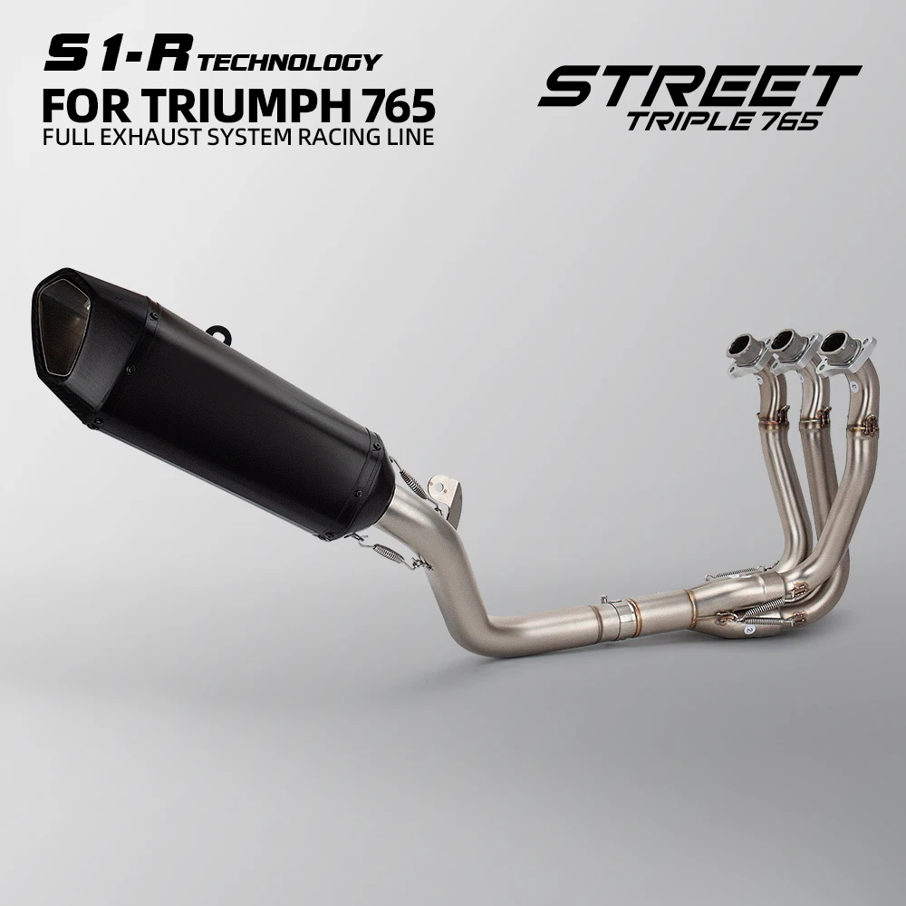 สําหรับ Street Triple 765 765RS 2017-2023 รถจักรยานยนต์ไทเทเนียมไอเสียระบบดัดแปลงด้านหน้า Link ท่อเชื่อมต่อ original ท่อไอเสีย