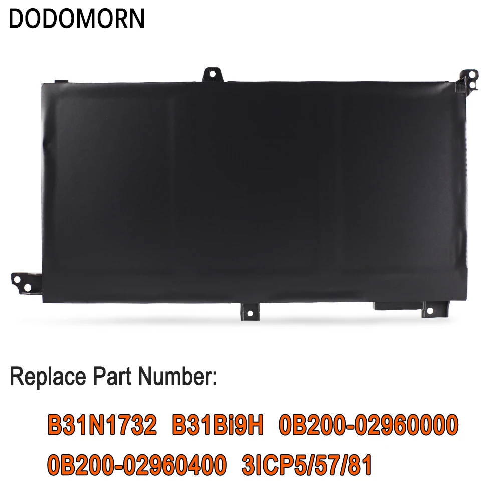 DODOMORN B31N1732 Bateria Do Portátil Para ASUS VivoBook X430FN X571G X571L F571G A571 K571 N571 RX571 S571 S14-S430FA/S430FN/S430UA