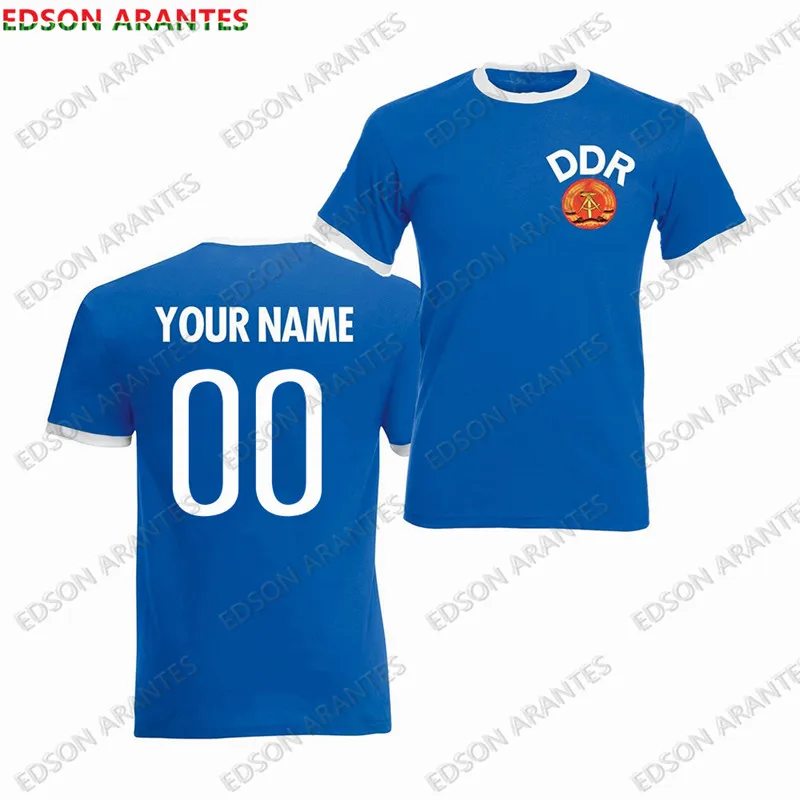 Retro DDR Futbol T-shirts Men Women Personalized Name Number East Germany Vintage Shirt Jersey Custom Adult Kids Birthday Gift