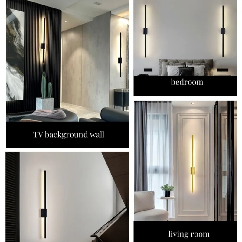 Modern Minimalista LED Lâmpada de Parede Strip, Sala, TV, Quarto, Cabeceira, Fundo, Iluminação Interior