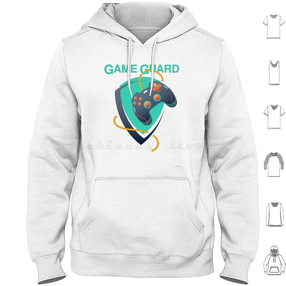 Game Guard Emblem With A Gamepad Hoodie cotton Long Sleeve Game Gamer Geek Emblem Logo Gamepad Joystick Guard Plaing