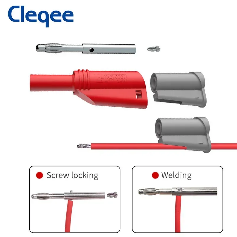 Cleqee P3005B 70 шт. 10 А высококачественный 4 мм банановый штекер соединитель Штабелируемый винт блокировка/Сварка DIY адаптер с пластиковой коробкой