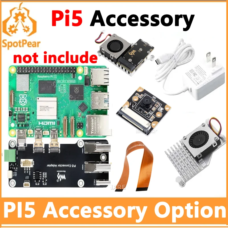 

Аксессуар для модели Raspberry Pi5 Argon ONE PI 5 Модуль расширения PCIE PD Источник питания Активный вентилятор-кулер Опция радиатора