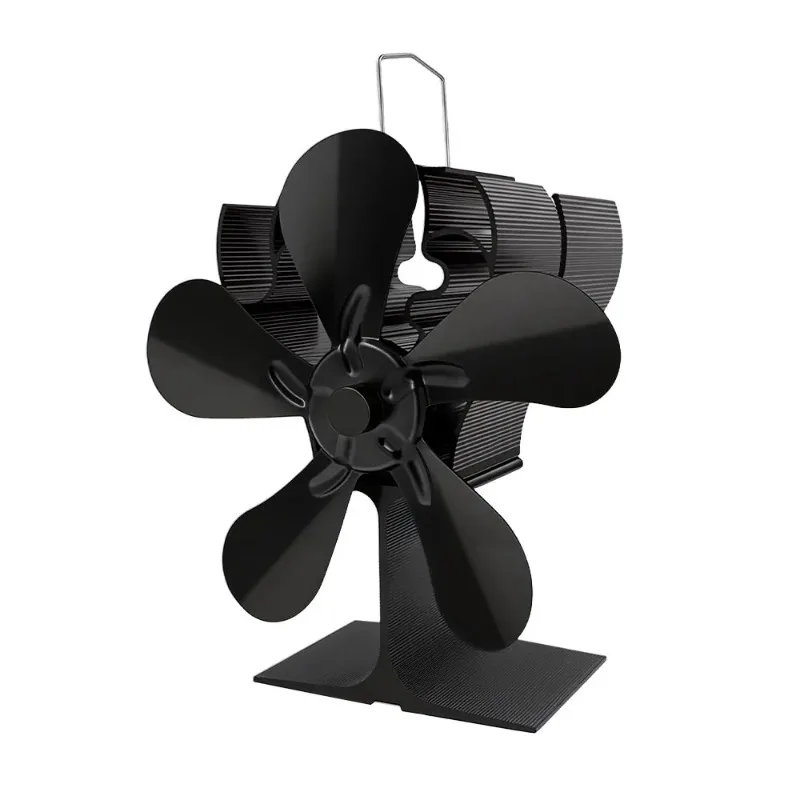 5-Blade Heat Powered Stove Fan for Wood Log Burner Fireplace Quiet Environmental Fan Heater Tool Efficient Heat Distribution