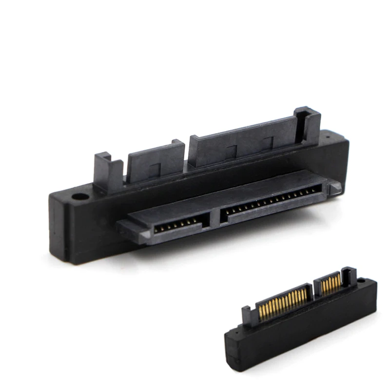 90 Degree Right Angled SATA 22Pin 7+15 Male to SFF-8482 SATA 22 Pin Female Port Adapter Card for SATA HDD SSD Right/ Left Hot