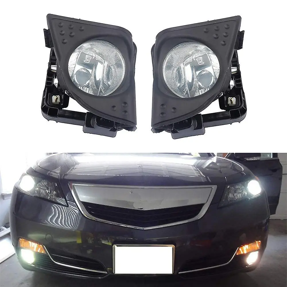 Pair New Fog Lamp Light Assembly For Honda Accord Acura Tsx 2009 2010