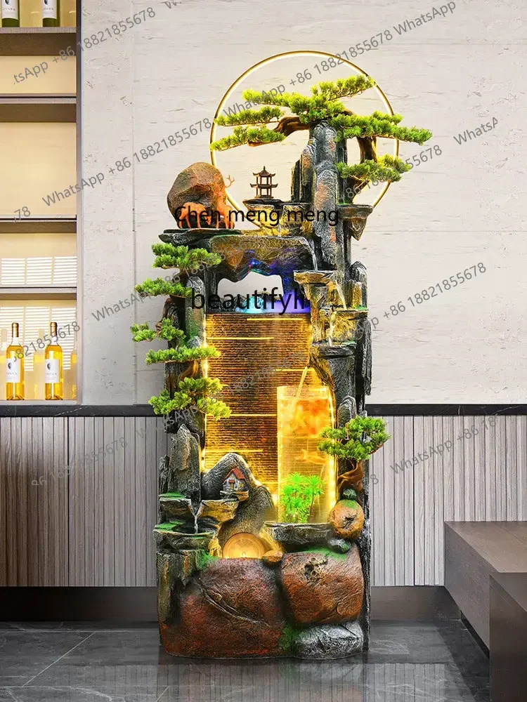 X  RR1 Large Floor Artificial Mountain and Fountain Decoration Living Room Opening Gift Alpine Circulating Water Decoration