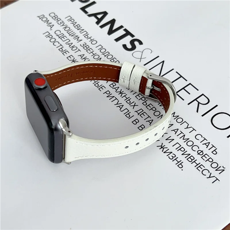 Leather strap For Apple watch band 44mm 45mm 41mm 40mm 49mm 42mm 38mm 45 44 mm correa bracelet iWatch series 3 4 6 SE 7 8 ultra