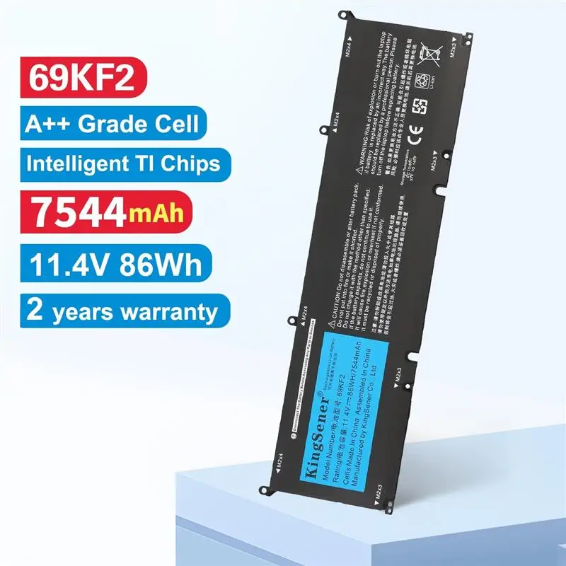 To 69KF2 Battery for DELL XPS 15 9500 9510 9520 9530 Precision 5550 5560 G15 5510 5511 5520 5515 5521 G7 15 7500 P91F P87F 86WH