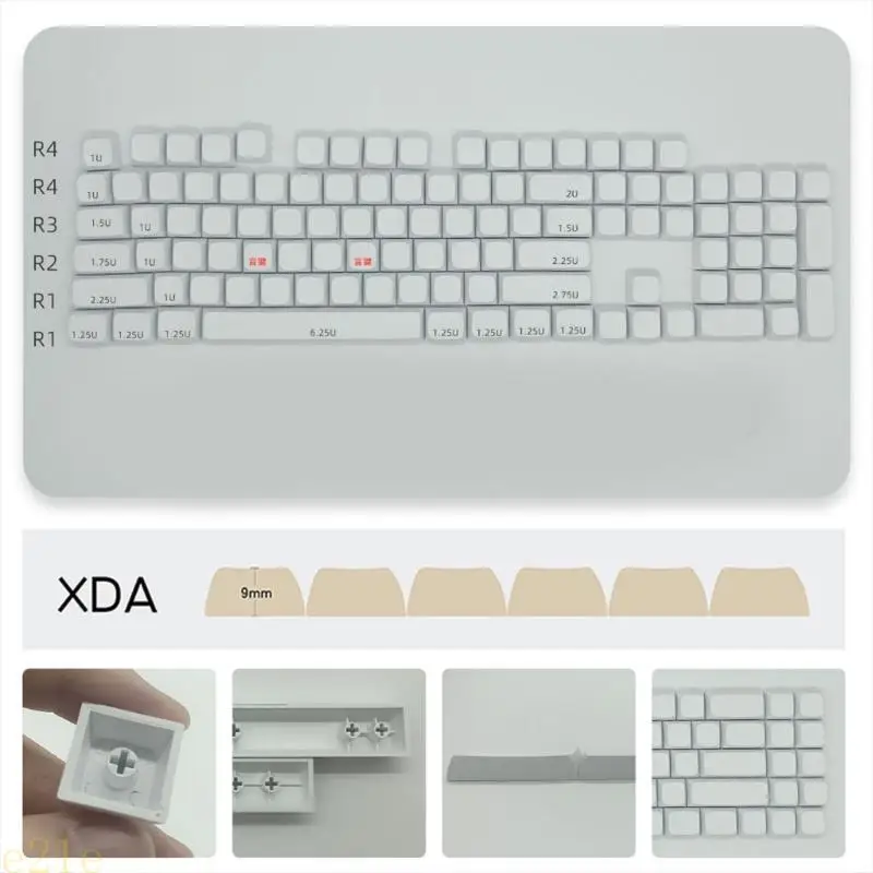 

E21E Blank 104 Key White Keycap Set In XDA Height PBT Keycaps For Minimalists Keyboards Simple Keycap