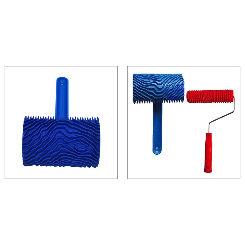 Rubber Roller Brush Imitation Graining Wall Painting Home Decoration Art Embossing DIY Brushing Painting Tools Set