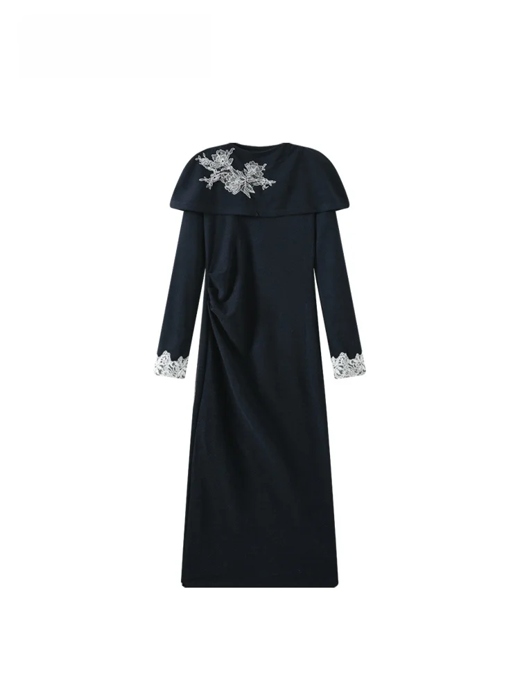 

Ele, большие размеры, Long Sve Dr, женская осенняя модная повседневная юбка в стиле ретро, облегающее платье из полиэстера и V-Ne