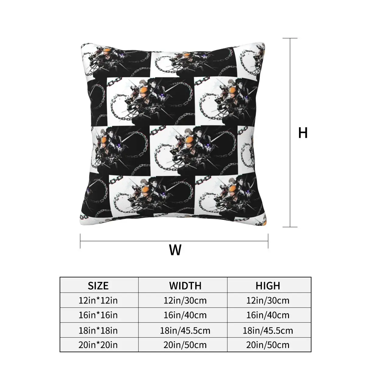 Ichigo Kurosaki Bleach Anime Square Pillowcase Cushion Cover Pillow Case Throw Pillow Cover for Home Sofa Living Room