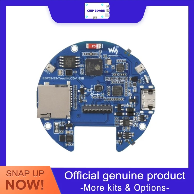 waveshare-esp32-s3-touchscreen-platform-185in-lcd-module-with-cnc-aluminum-housing-for-ai-projects