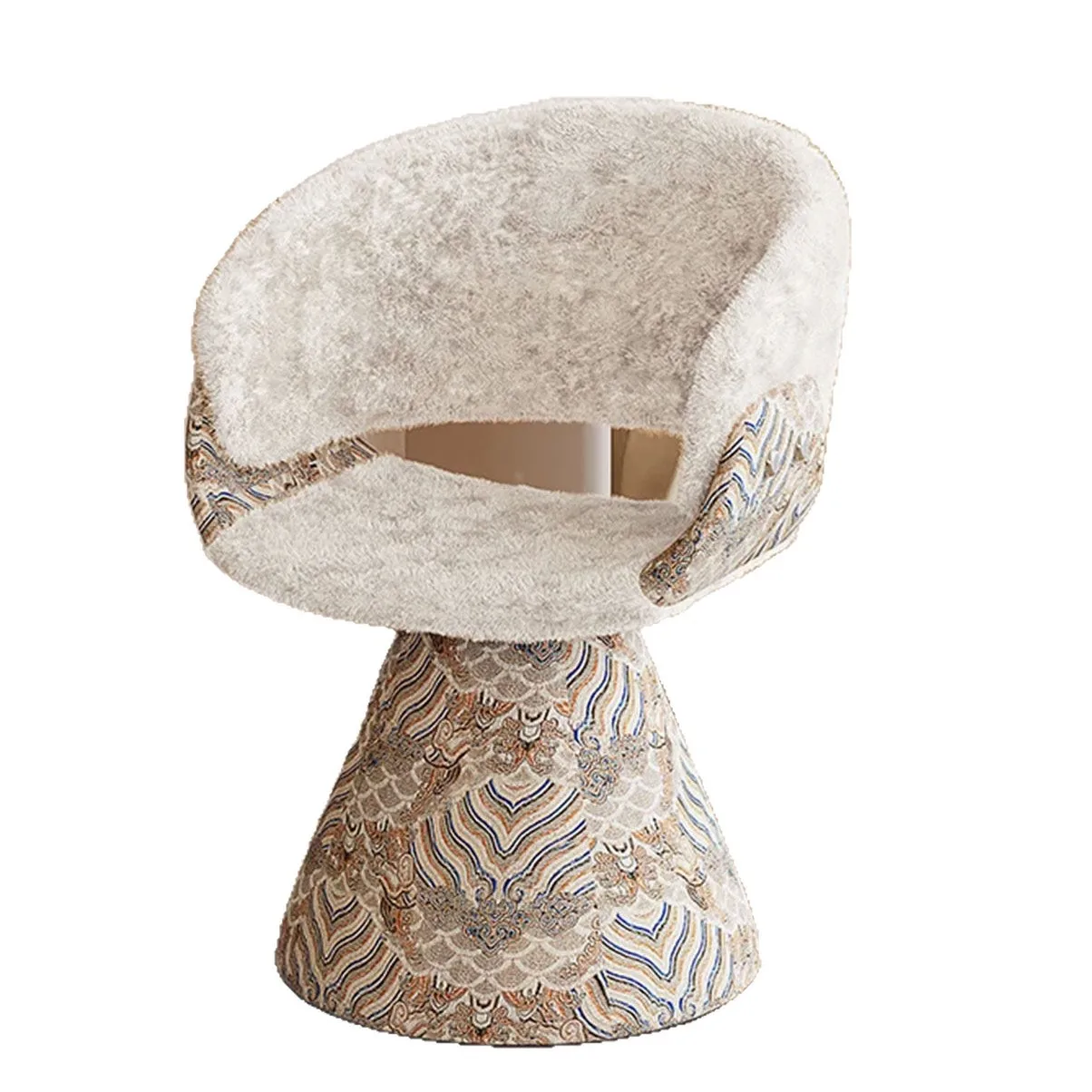 Mid-Century Vanity Stool with Backrest Swivel Makeup Chair for Bedroom Closet Dressing Room Home Decor