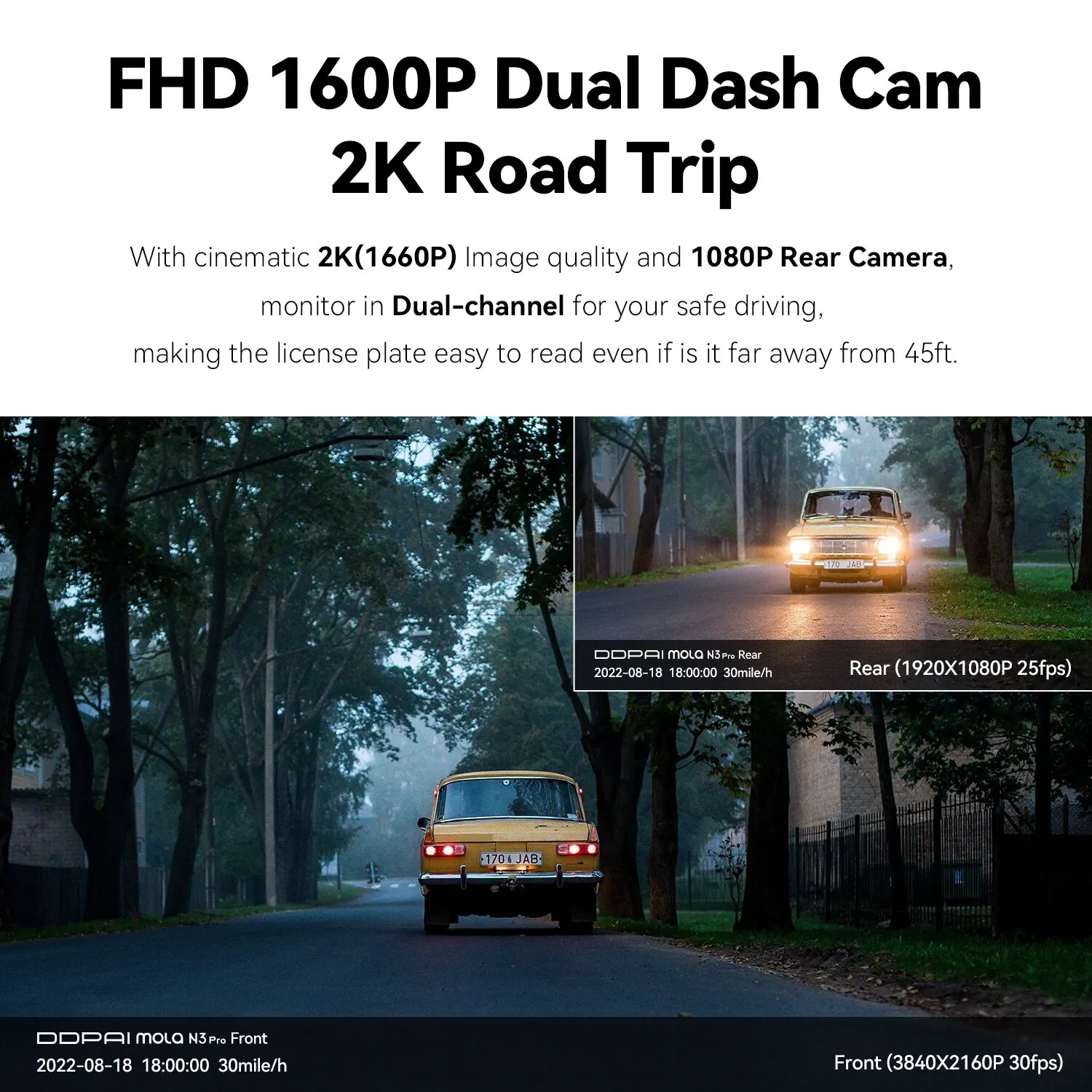 DDPAI Dash Camera Mola N3 Pro GPS Driving Vehicle Cam Wifi Smart Connect Car Recorder 1600P HD