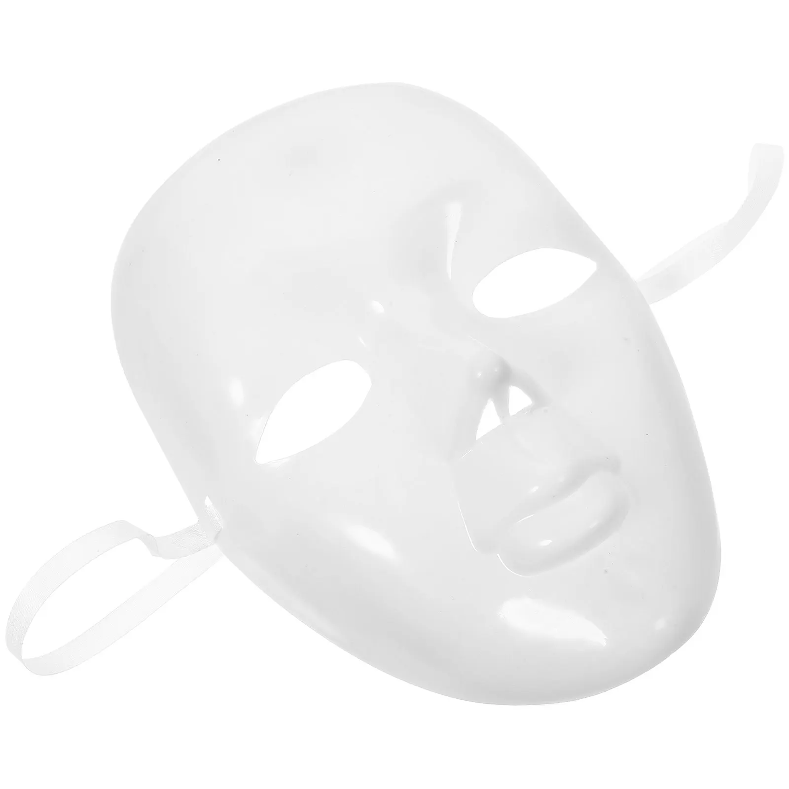 Weiße Blanko-Maske aus Kunststoff für DIY-Projekte, Unbemalte Vollgesichtsmaske für Cosplay und Maskerade-Requisiten – Detail 4