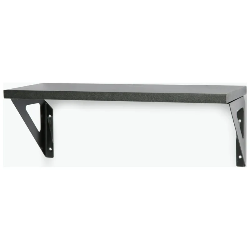 6 in. x 15 3/4 in. Modern Black Laminated Wood Shelf Kit,Multi-purpose shelf ,Black laminate finish shelf board