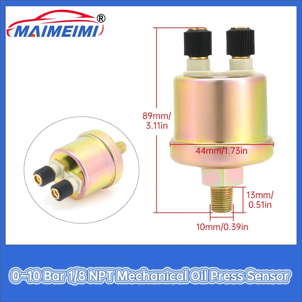 

Universal Oil Pressure Sensor 0~10 Bar 1/8 NPT Racing Car Auto Gauge Engine Oil Pressure Sensor