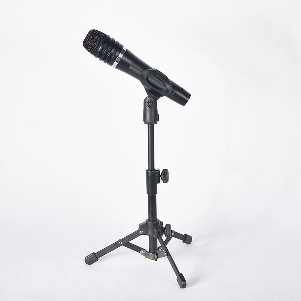 Mini Tabletop Tripod Microphone Mic Stand Holder with 1/4 Inch Threaded for Meetings Lectures Speaking and Ect F