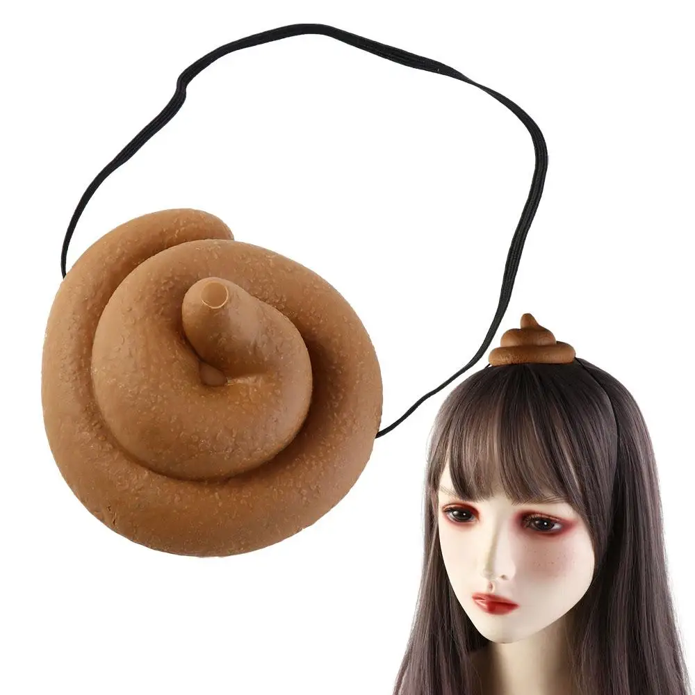 Headdress Poop Hat Fake Poop Hat Realistic Turd PVC Mischief Gadget Simulation Poop Shape Headdress Simulation Poop Hat Gag Gift