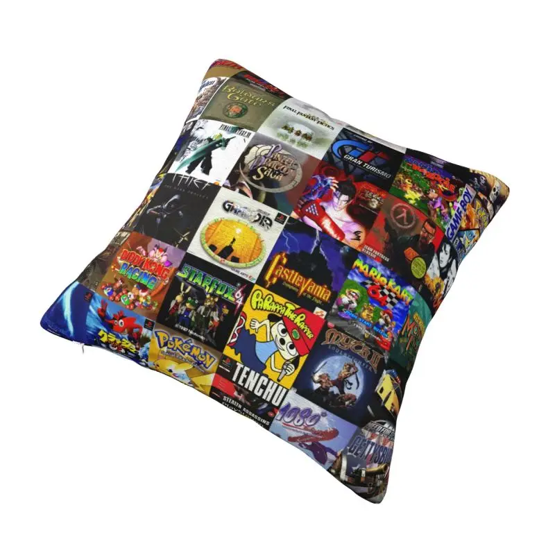 Capa de almofada personalizada para jogos gamer, 40x40cm, poliéster, presente para amantes de videogame, fronha quadrada para sofá e carro