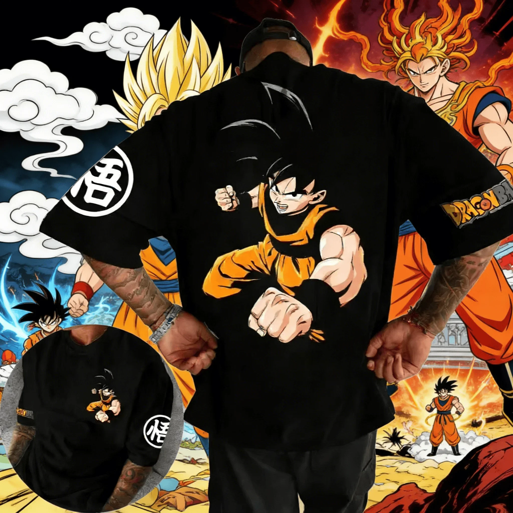 

Summer Dragon Ball T-Shirt 2026 Cotton Oversized Tee for Men Unisex Casual Short Sleeve Goku Vegeta Gohan Kid Goku Anime Print