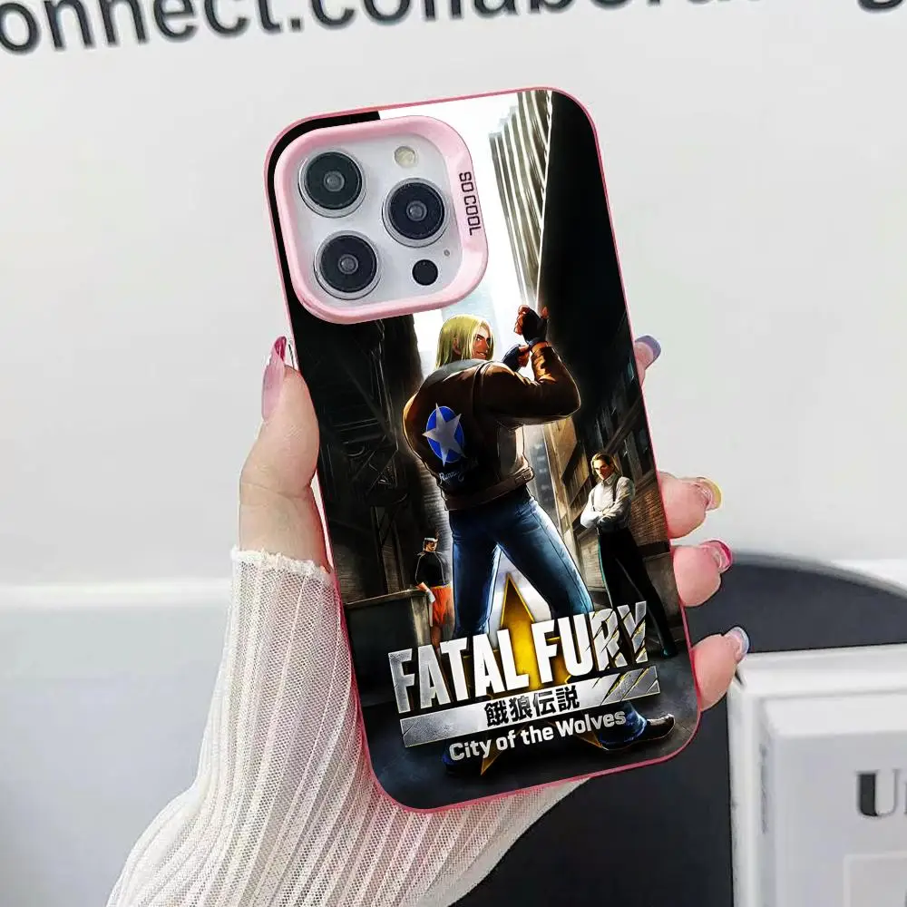 

Fatal Fury Game Pink Translucent Mobile Phone Case for iPhone 17 16 15 14 13 12 11 X XR XS Air Pro Max Plus Colorful Cover