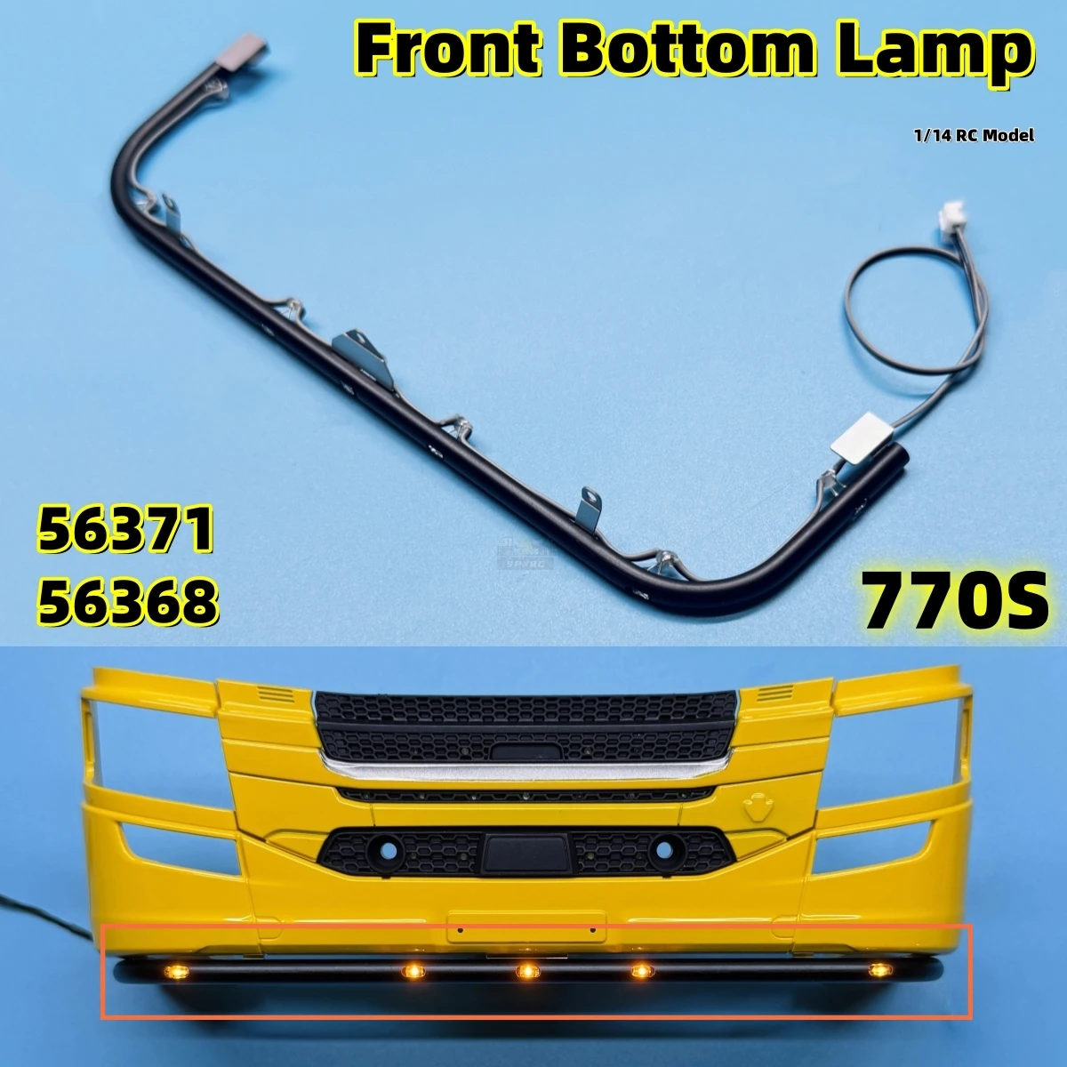 770S Front-Unterbodenleuchte LED-Simulationslampe für 1/14 Tamiya RC Scania 56371 56368 Ferngesteuerter Anhänger Kipper Spielzeugteile