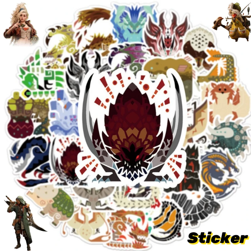 Monster Hunter Wilds Felyne Nata Alma mercancía de juego pegatinas de anime botellas de agua para estudiantes, cuadernos pegatinas decorativas DIY