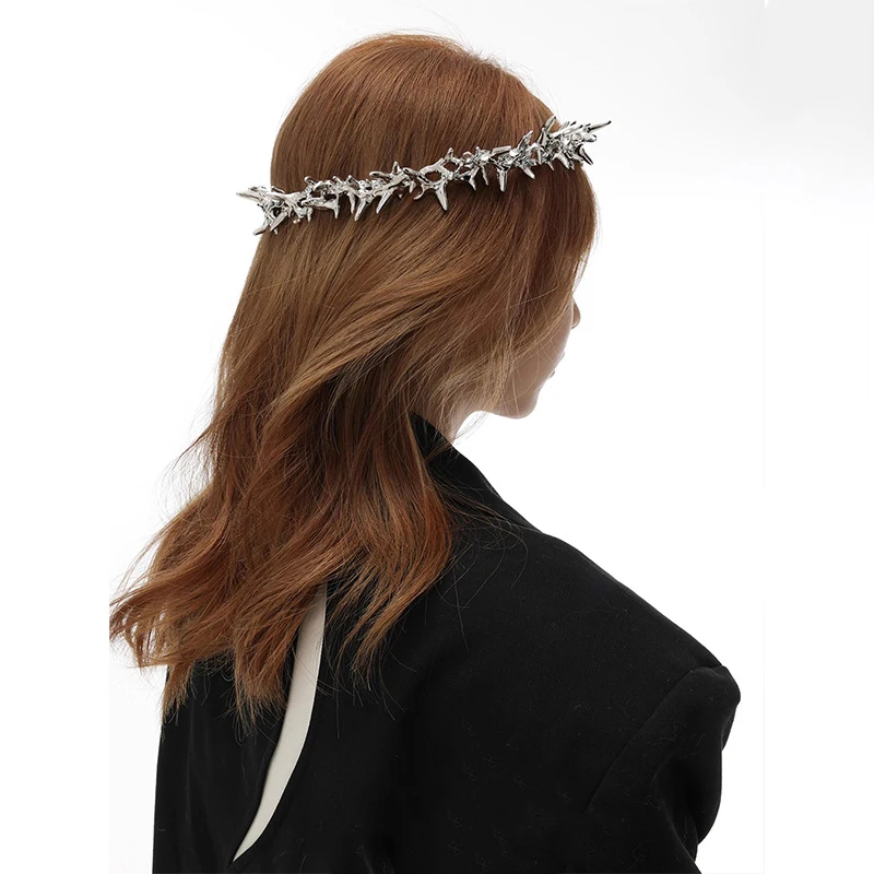 Edgy Spiked Crown Headpiece, Fashion Jewelry Accessories, Unisex Gothic Style for Men & Women