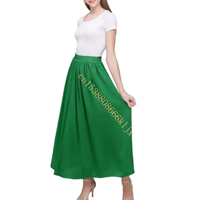 

Elegant Women's Elastic High Waist A Line Midi Long Skirt in Lightweight Fabric for Beach and Holiday Outfits 066C