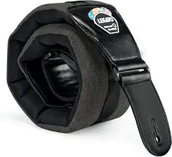 Lekato Adjustable Guitar Guitar Strap Leather Thickened Foam Bass Strap Padded Bass Guitar Straps for Bass Electric Guitar