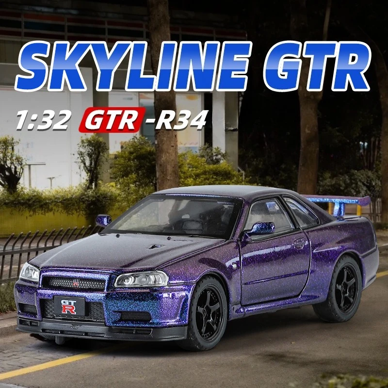 

1:32 GTR Skyline Streetcar Edition Alloy Sports Car Model Ornament Toy Diecast Alloy Car Model Collectible Gift