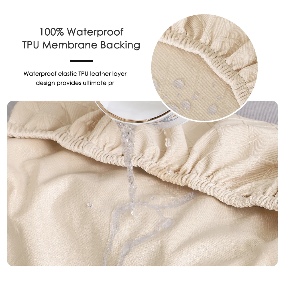 1PC   Waterproof Stretch Jacquard Chair Seat Covers Washable Anti Dirty Dining Room Seat Cover for Home Hotel  Banquet