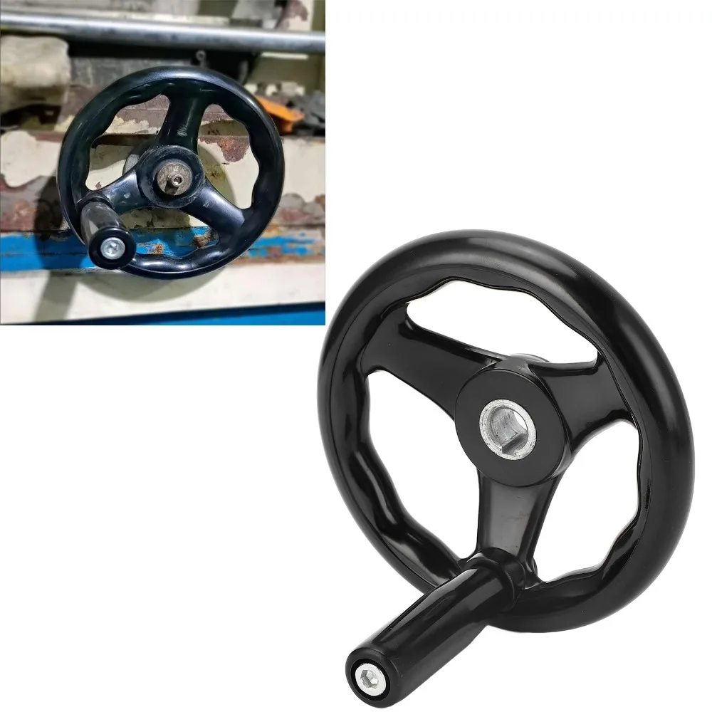 

160mm Diameter Lathe Hand Wheel 0.63 x 6.3in Engineering Plastic Universal Handwheel 16mm Hole Diameter Hand Wheel
