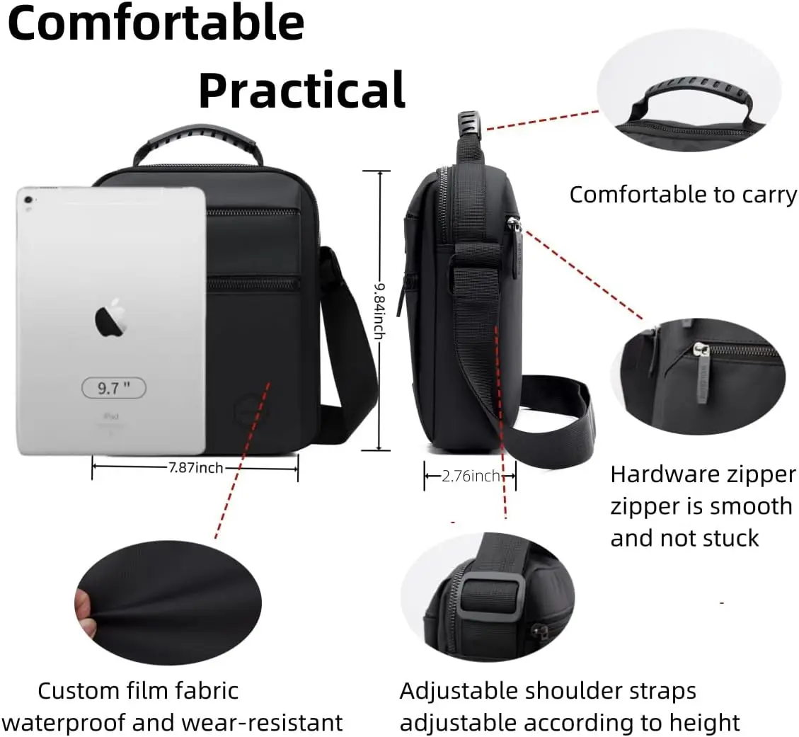 Sling Men Messager Bag Oxford Business Large Capacity Outdoor Sport Travel Gym Hiking Cycling Crossbody Shoulder Bag Daily Using