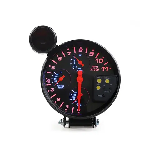 5 Inch Car Tachometer Oil Temperature Gague Oil Pressure Meter ABS Easy Using Durable High Quality Brand New Car Temp Gauge 8 best sales autometer gauge - №2