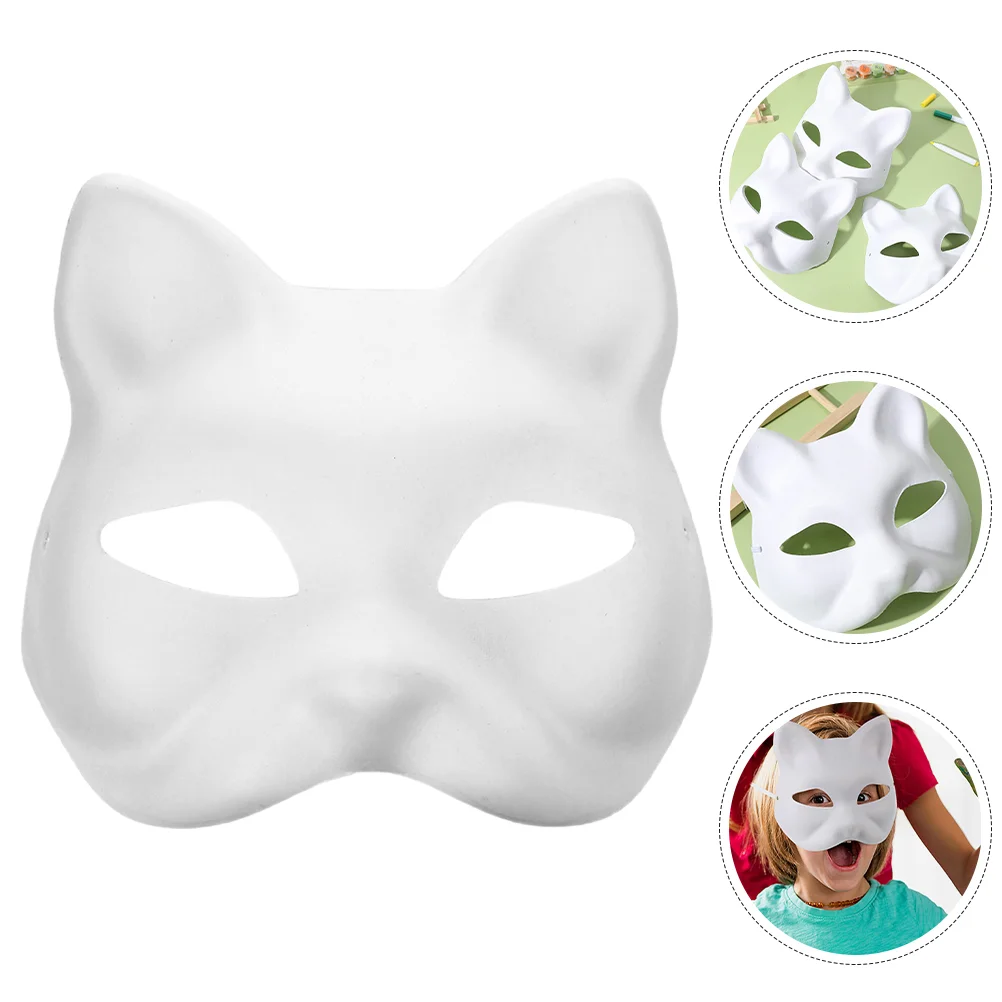 Blank Hand Drawn Mask Masquerade Masks Bulk Unpainted Paper Animal Party Child Supplies DIY Cat