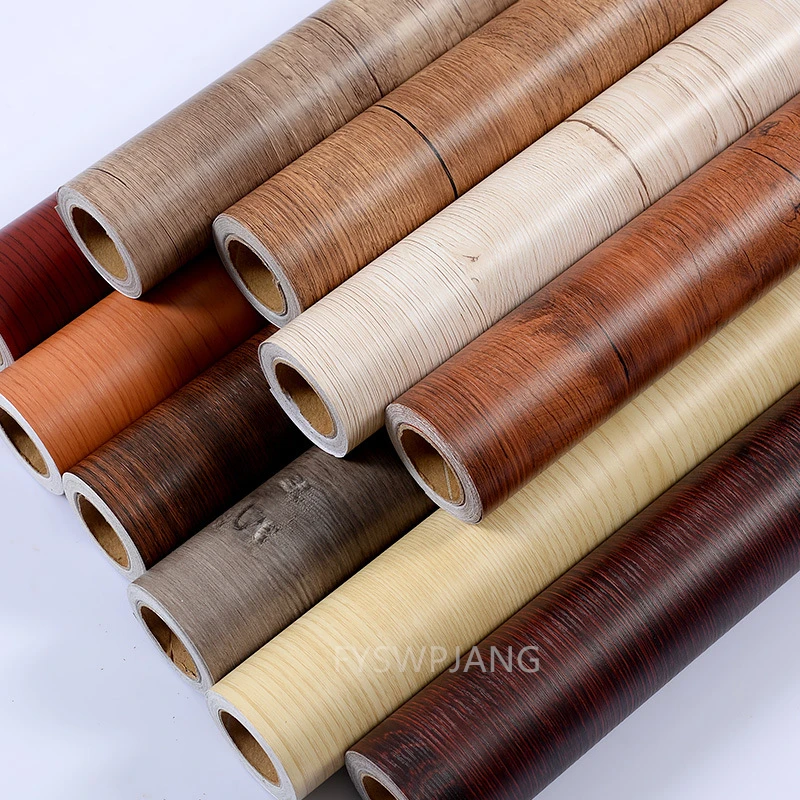 Waterproof Wood Vinyl Wallpaper Roll Self Adhesive Decor Contact Paper Doors Cabinet Desktop Modern Furniture Decorative Sticker