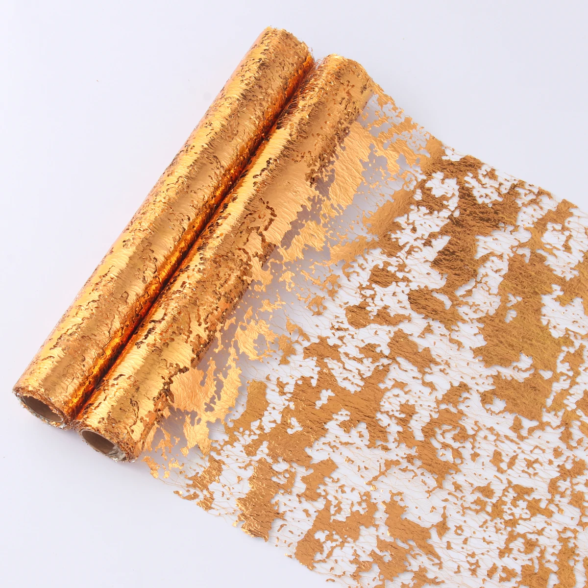 2 Pcs Gold Table Runner Sequin Glitter Foil Metallic Gold Thin Mesh Table Runner Roll Wedding Birthday Party Decorations