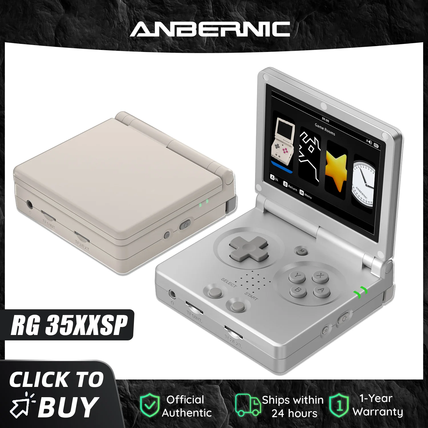 Anbernic RG35XXSP 3.5'' IPS Screen Flip Handheld Console Linux System HDMI-compatible TV Output  64G 5500 Games Pre-installed