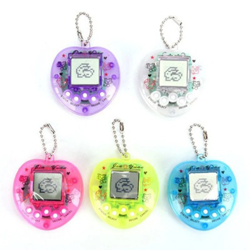 Machine de jeu électronique pour animaux de compagnie, Transparent en forme de cœur, Puzzle virtuel pour animaux de compagnie, porte-clés Design, cadeau d'anniversaire pour enfants