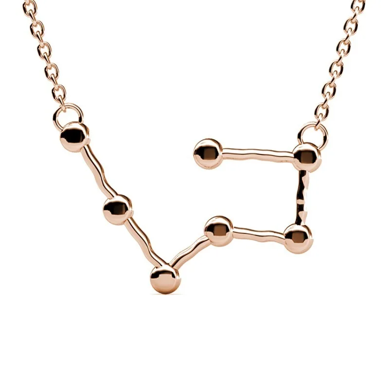 Constellation Pendant Necklace Embellished with Swarovski Crystals Copper Rose Gold Plated Women Jewelry Star Design
