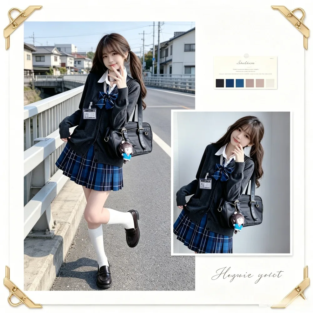 Women's Japanese College Style JK School Uniform Skirt,Slim High‑Waist Pleated Versatile Skirt for Campus Daily Graduation Wear