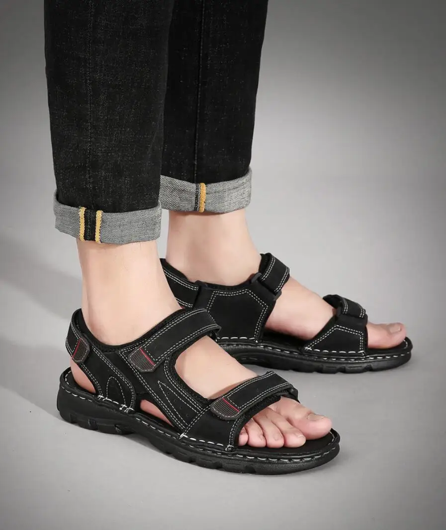 

New Cowhide Men's Sports Sandals, Open-Toe Outdoor Non-Slip Sandals, Casual Men's Shoes, Outdoor Fashion Beach Shoes