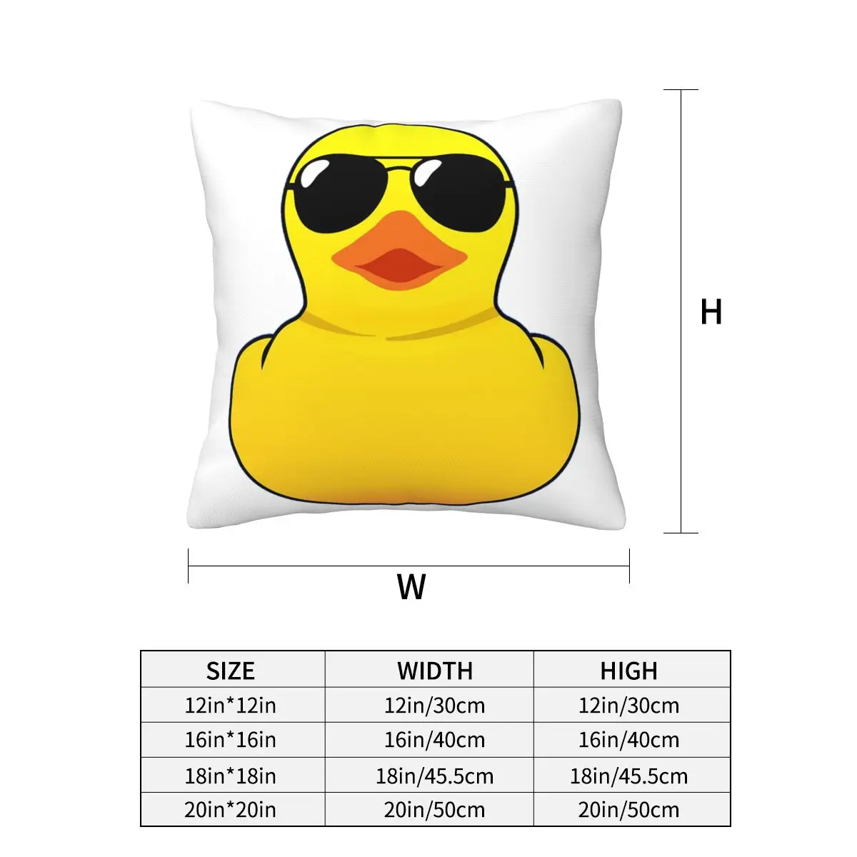Cool Rubber Duck Square Pillowcase Pillow Cover Cushion Decor Comfort Throw Pillow for Home Car