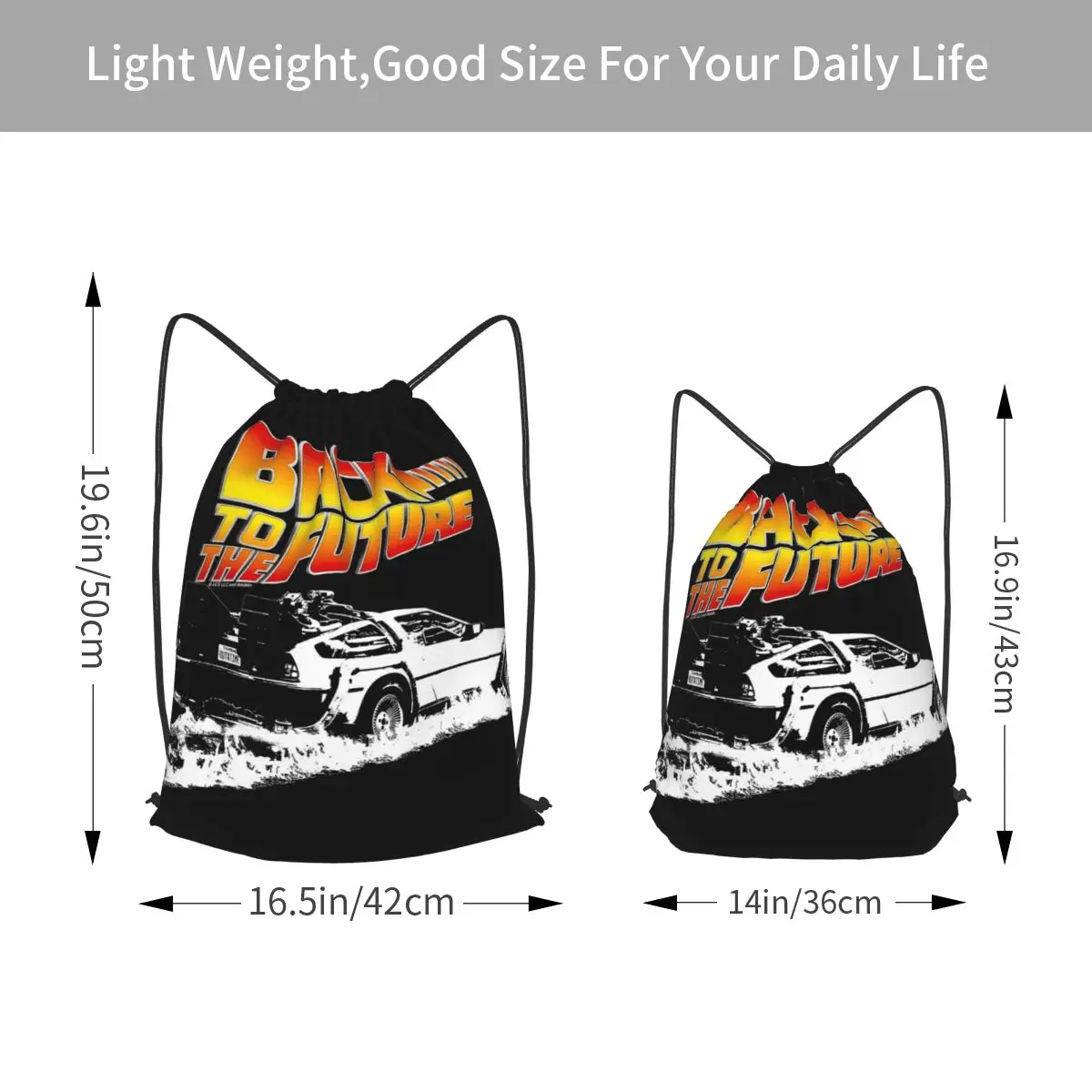 Retro Back To The Future Backpacks Fashion Drawstring Bags Shoes Bag Book Bags for Travel Students view 2